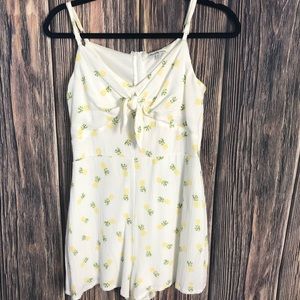 Pineapple Romper tie front Sz M Charlotte Russe